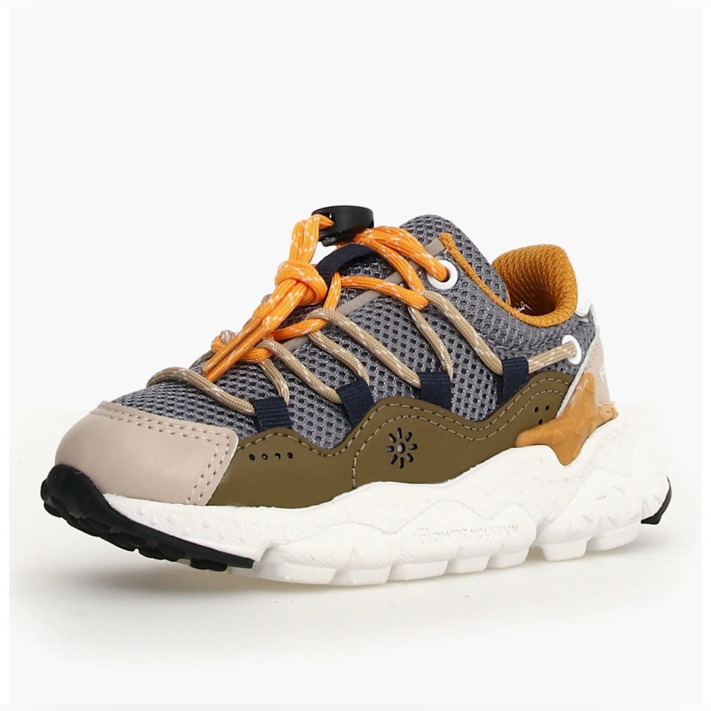 NWT Flower Mountain Raikiri Junior Sneaker in Beige-Taupe-Orange - Picture 2 of 13